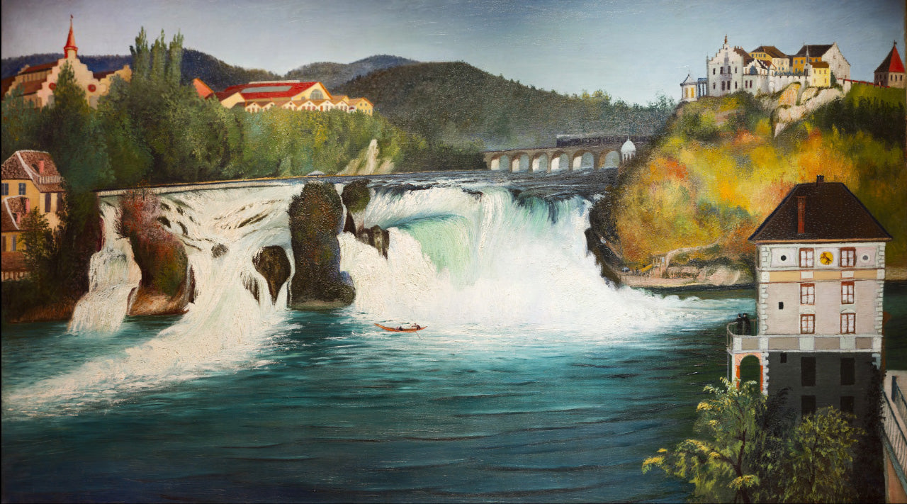 Waterfall in Schaffhausen by Tivadar Csontvary Kosztka,A3(16x12")Poster