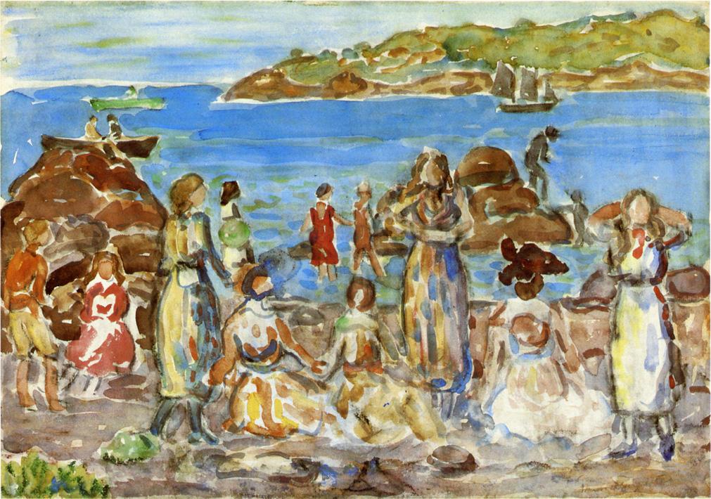 Beach Scene, New England by Maurice Prendergast,A3(16x12")Poster