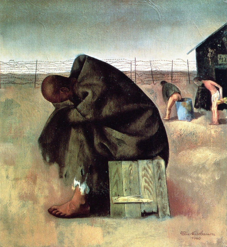 Prosoner, vintage artwork by Felix Nussbaum, 12x8" (A4) Poster
