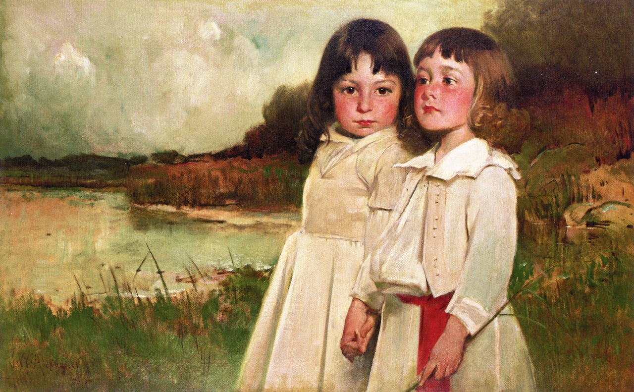 Kathrina van Wagenen and Garrat Bleecker Van Wagenen, vintage artwork by John White Alexander, 12x8" (A4) Poster