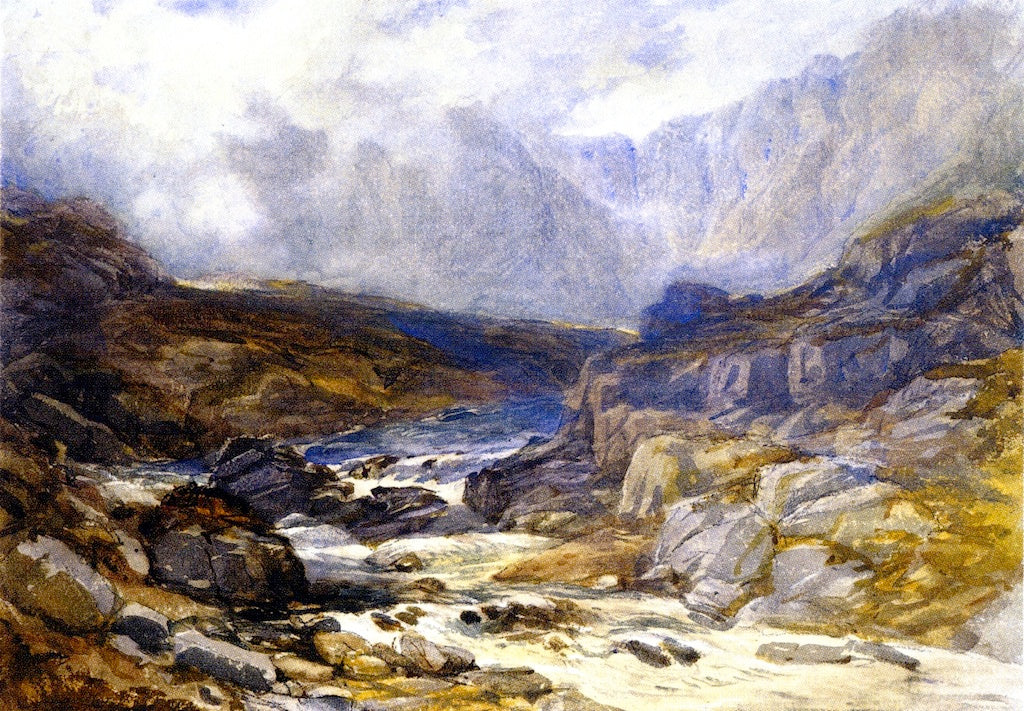 Welsh Mountain Stream, vintage artwork by David Cox the Younger, A3 (16x12") Poster Print