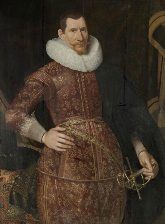 Portrait of Jan Pietersz. Coen, vintage artwork by Jacob Waben, 12x8" (A4) Poster