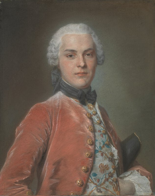 Portrait of Henry Dawkins, vintage artwork by Maurice Quentin de La Tour, 12x8" (A4) Poster