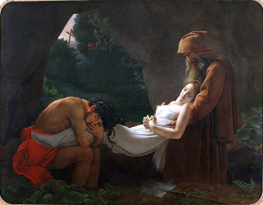The Funerals of Atala (Montargis), vintage artwork by Anne-Louis Girodet de Roussy-Trioson, 12x8" (A4) Poster