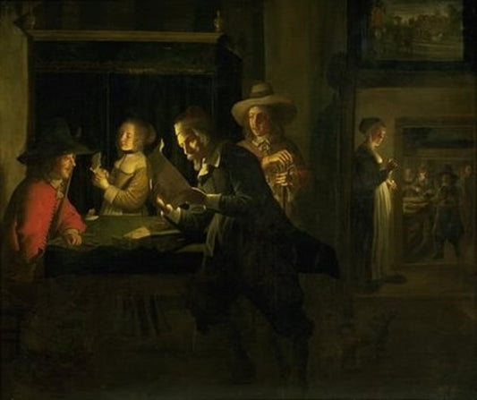 Evening Interior, vintage artwork by Wolfgang Heimbach, 12x8" (A4) Poster