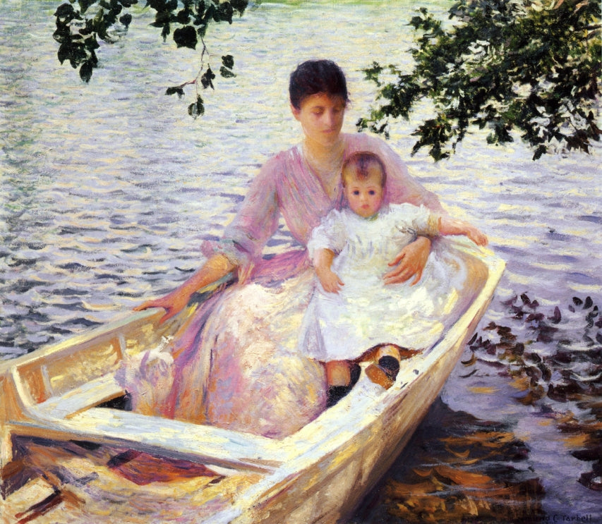 Mother and Child in a Boat by Edmund Tarbell,A3(16x12")Poster