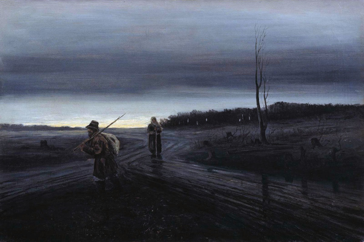 Late Autumn, vintage artwork by Petr Sukhodolsky, 12x8" (A4) Poster