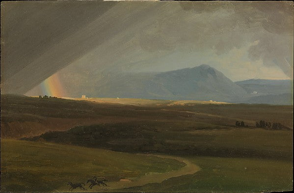 Landscape near Rome during a Storm, vintage artwork by Simon Denis, 12x8" (A4) Poster