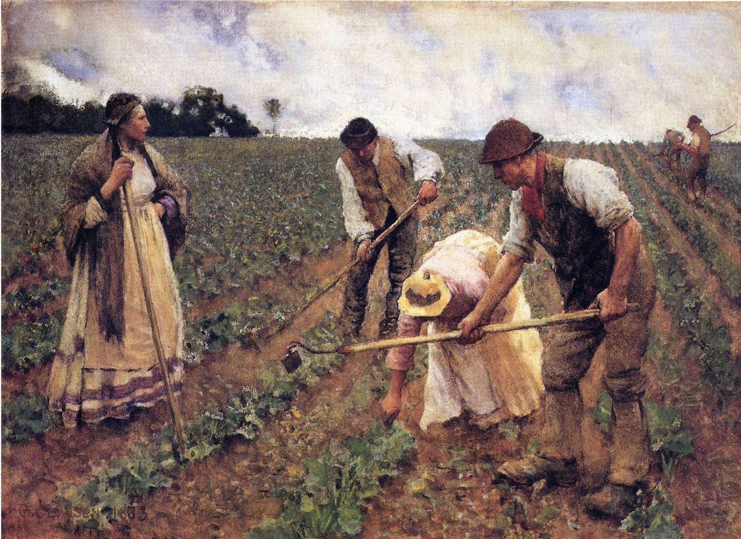 A Field Gang, vintage artwork by Sir George Clausen, R.A., R.W.S., R.I., 12x8" (A4) Poster