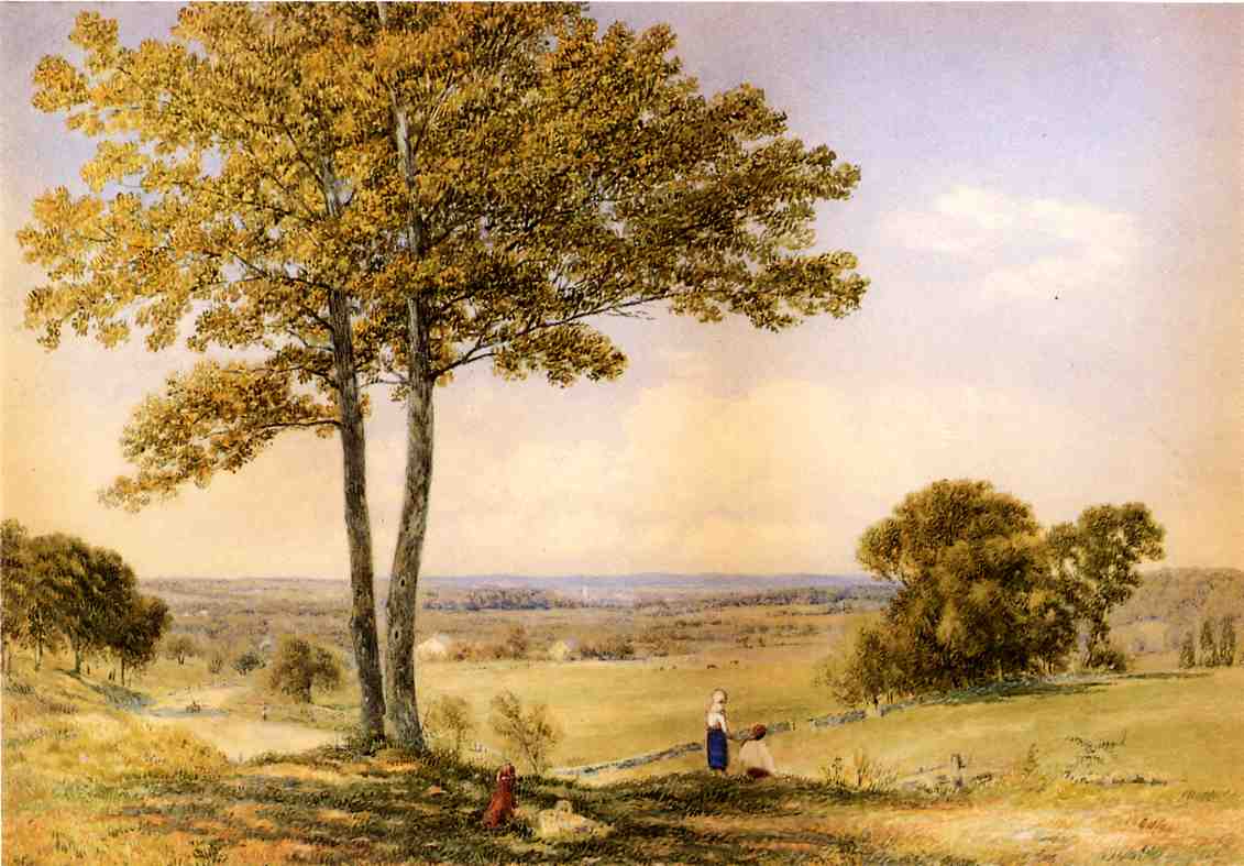 View of Valley on Turnpike, vintage artwork by John William Hill, A3 (16x12") Poster Print