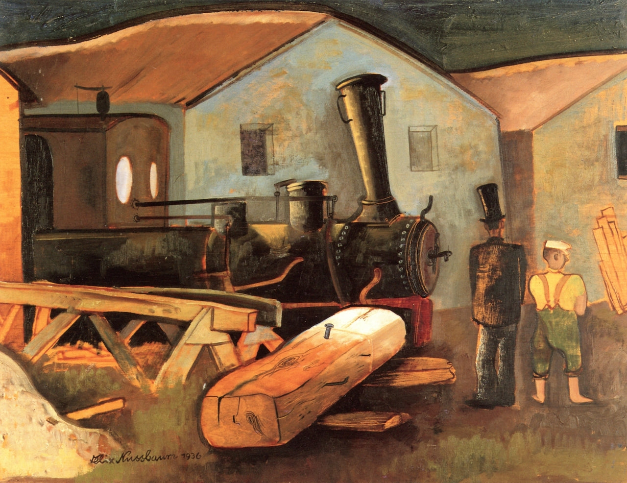 Locomotive by Felix Nussbaum,16x12(A3) Poster