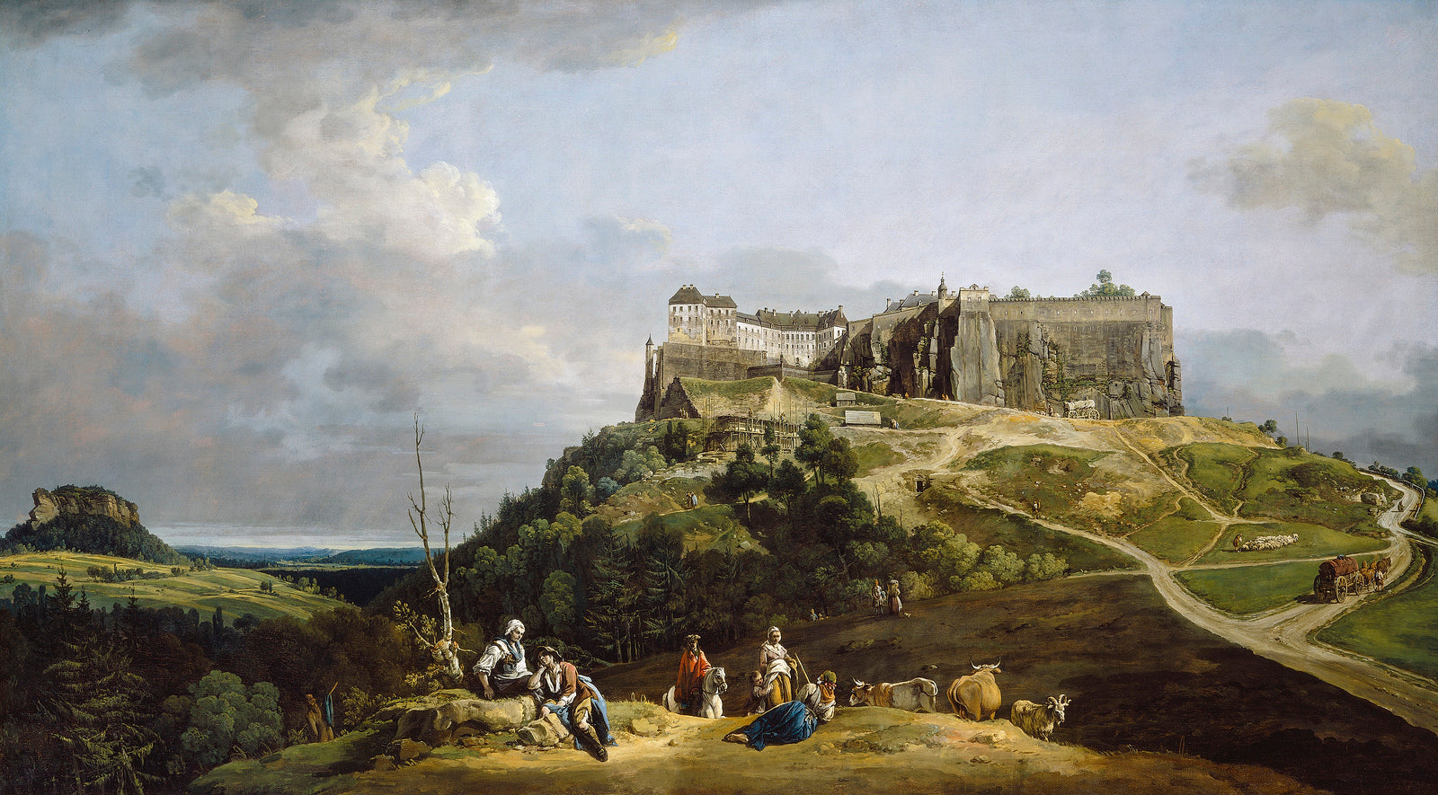 The Fortress of Königstein, vintage artwork by Bernardo Bellotto, 12x8" (A4) Poster