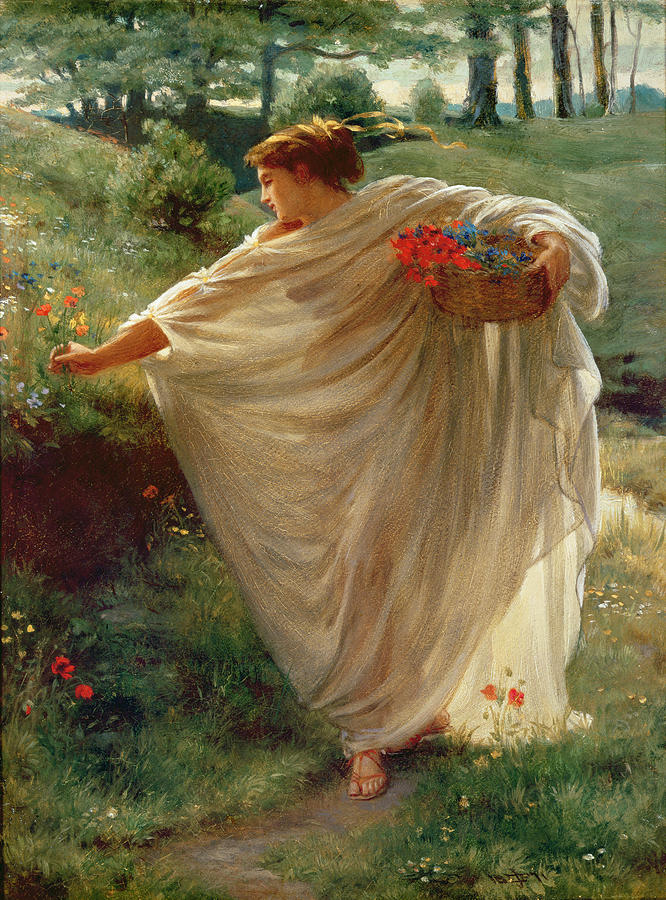 Wild Blossoms, vintage artwork by Sir Edward John Poynter, 12x8" (A4) Poster