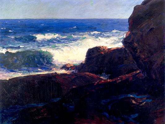 Seascape, Monhegan Island, vintage artwork by Paul Dougherty, 12x8" (A4) Poster