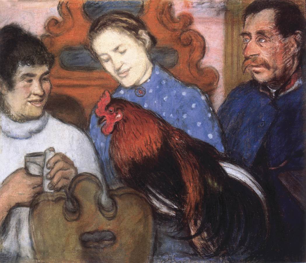 The Old Guard and the Cock by Jozsef Rippl-Ronai,A3(16x12")Poster