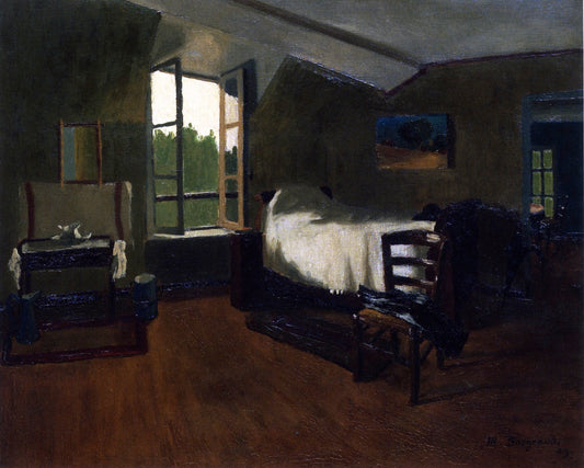 The Bedroom, vintage artwork by Marius Borgeaud, 12x8" (A4) Poster