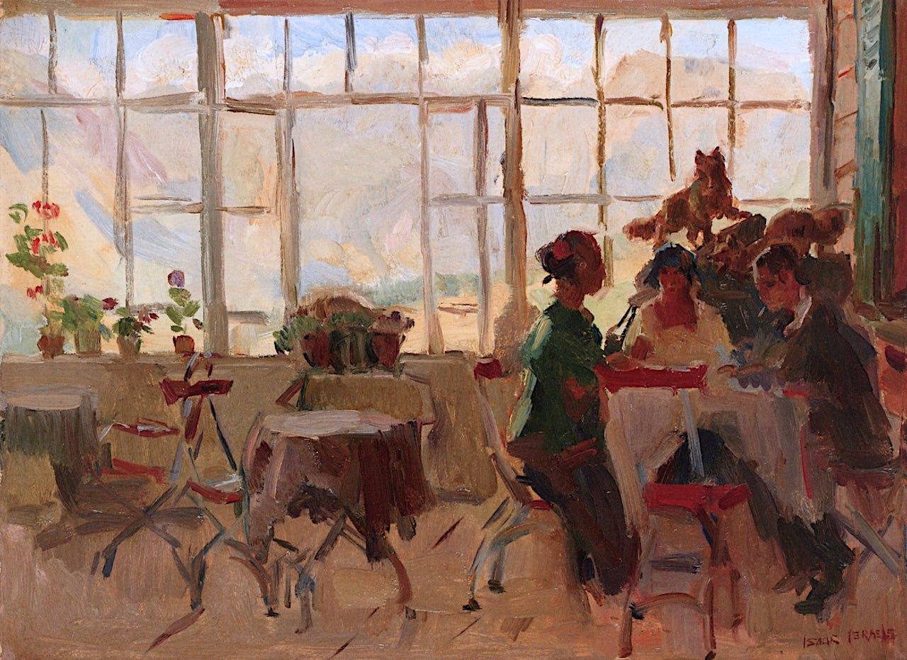 Dinner in a Pension in Pontresina, Switzerland, vintage artwork by Isaac Israels, 12x8" (A4) Poster