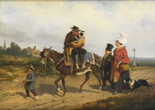 Return to the City, vintage artwork by Joseph Louis Hippolyte Bellange, A3 (16x12") Poster Print