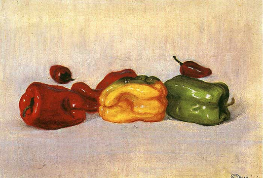 Peppers, vintage artwork by Edward Okuń, 12x8" (A4) Poster