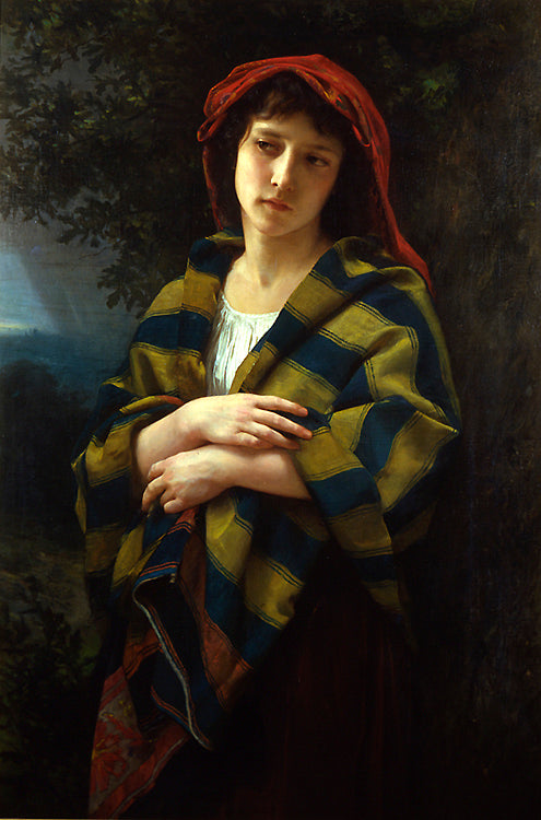 During the Storm, vintage artwork by William Bouguereau, 12x8" (A4) Poster