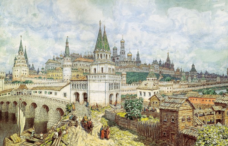 cow Kremlin in the late XVII Century by Apollinari Vasnetsov,A3(16x12")Poster