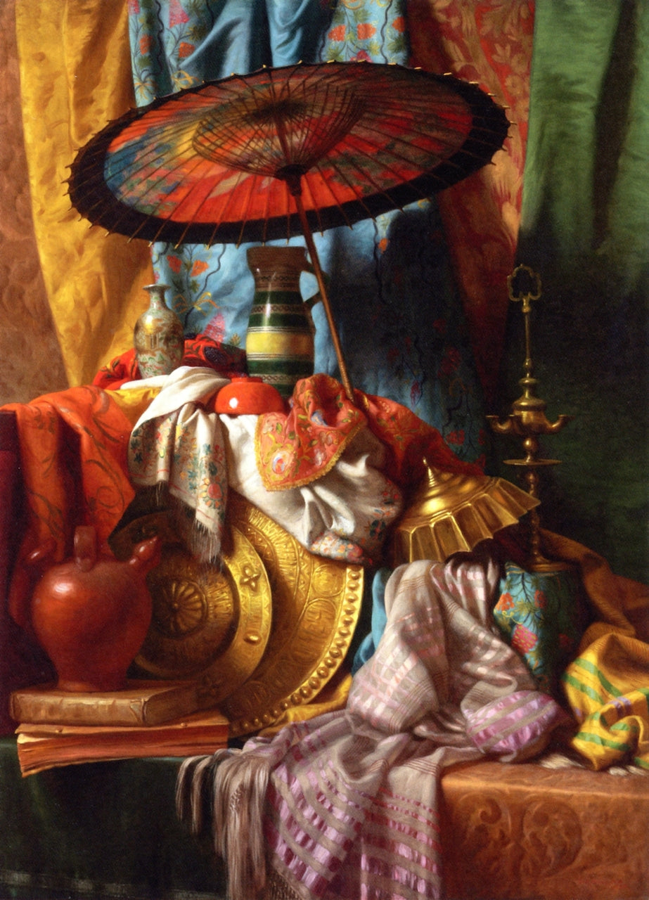 Bric-a-Brac Still Life, vintage artwork by George Henry Hall, 12x8" (A4) Poster