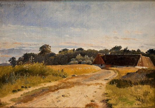 A Croft at Lodskov near Vognserup Manor (study), vintage artwork by Johan Thomas Lundby e, A3 (16x12") Poster Print