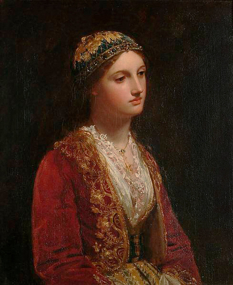 Albanian Girl, vintage artwork by Jan Frederik Pieter Portielje, 12x8" (A4) Poster