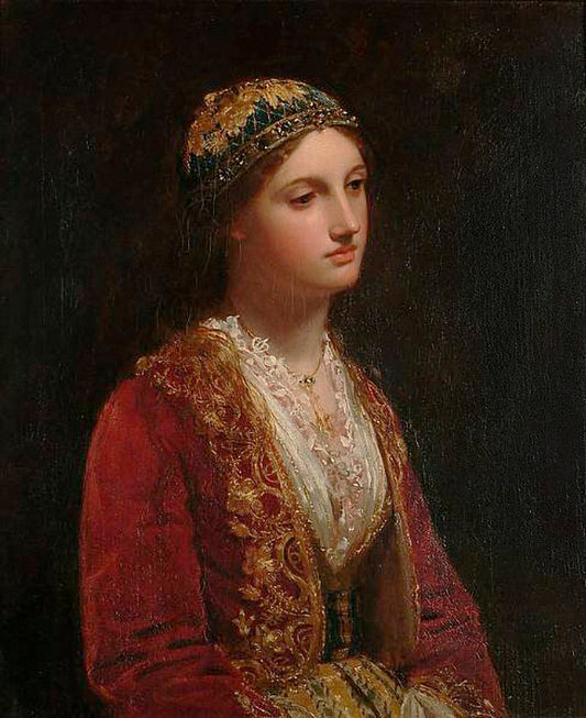 Albanian Girl, vintage artwork by Jan Frederik Pieter Portielje, 12x8" (A4) Poster