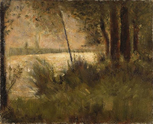 Grassy Riverbank, vintage artwork by Georges Seurat, 12x8" (A4) Poster