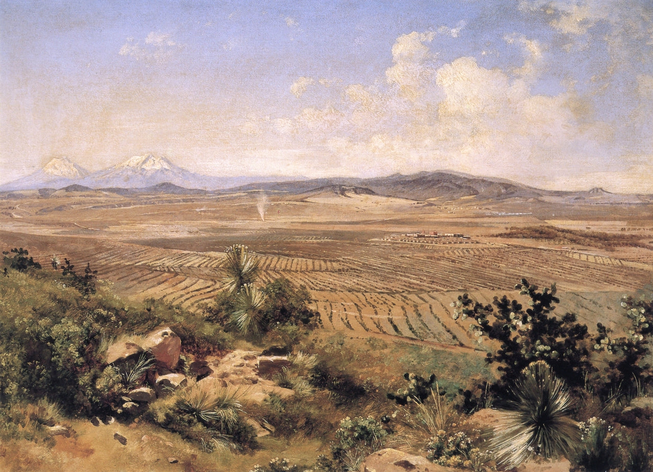 Hacienda de Chimalpa, vintage artwork by Jose María Velasco, 12x8" (A4) Poster