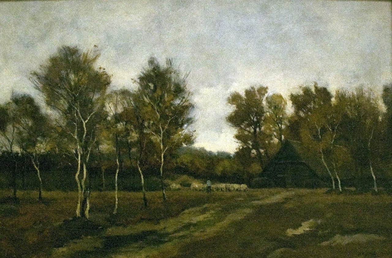 Landscape with a Flock of Sheep by Syvert Nicolaas Bastert,A3(16x12")Poster
