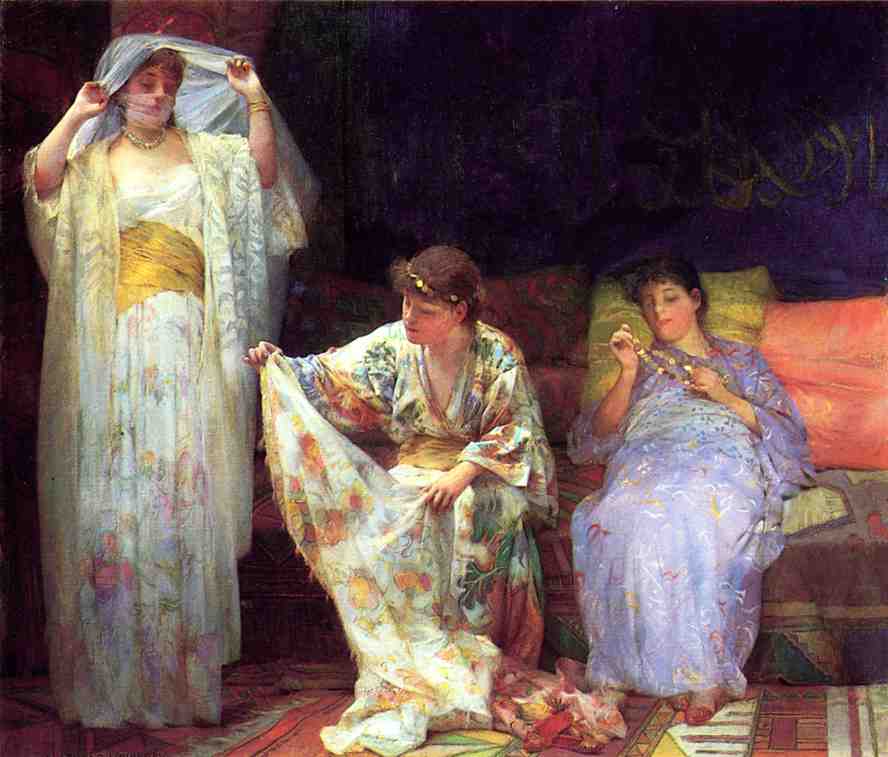 The Harem, vintage artwork by Henry Siddons Mowbray, 12x8" (A4) Poster