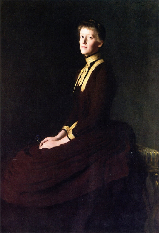 Portrait of Miss Olga E. Gardner, vintage artwork by Dennis Miller Bunker, 12x8" (A4) Poster