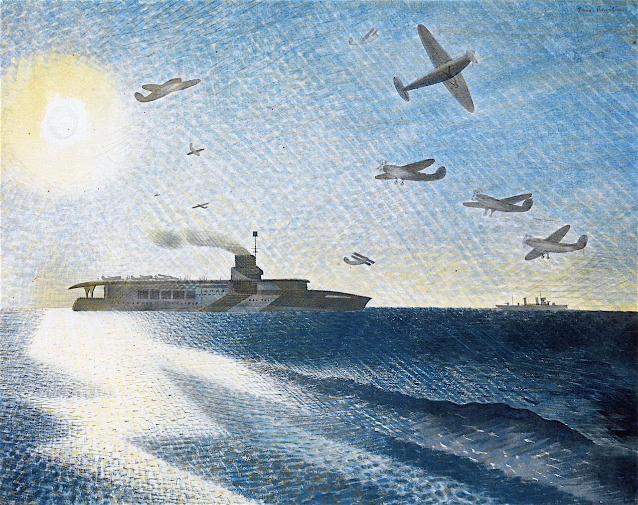 HMS Glorious in the Arctic, vintage artwork by Eric Ravilious, 12x8" (A4) Poster