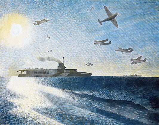 HMS Glorious in the Arctic, vintage artwork by Eric Ravilious, 12x8" (A4) Poster