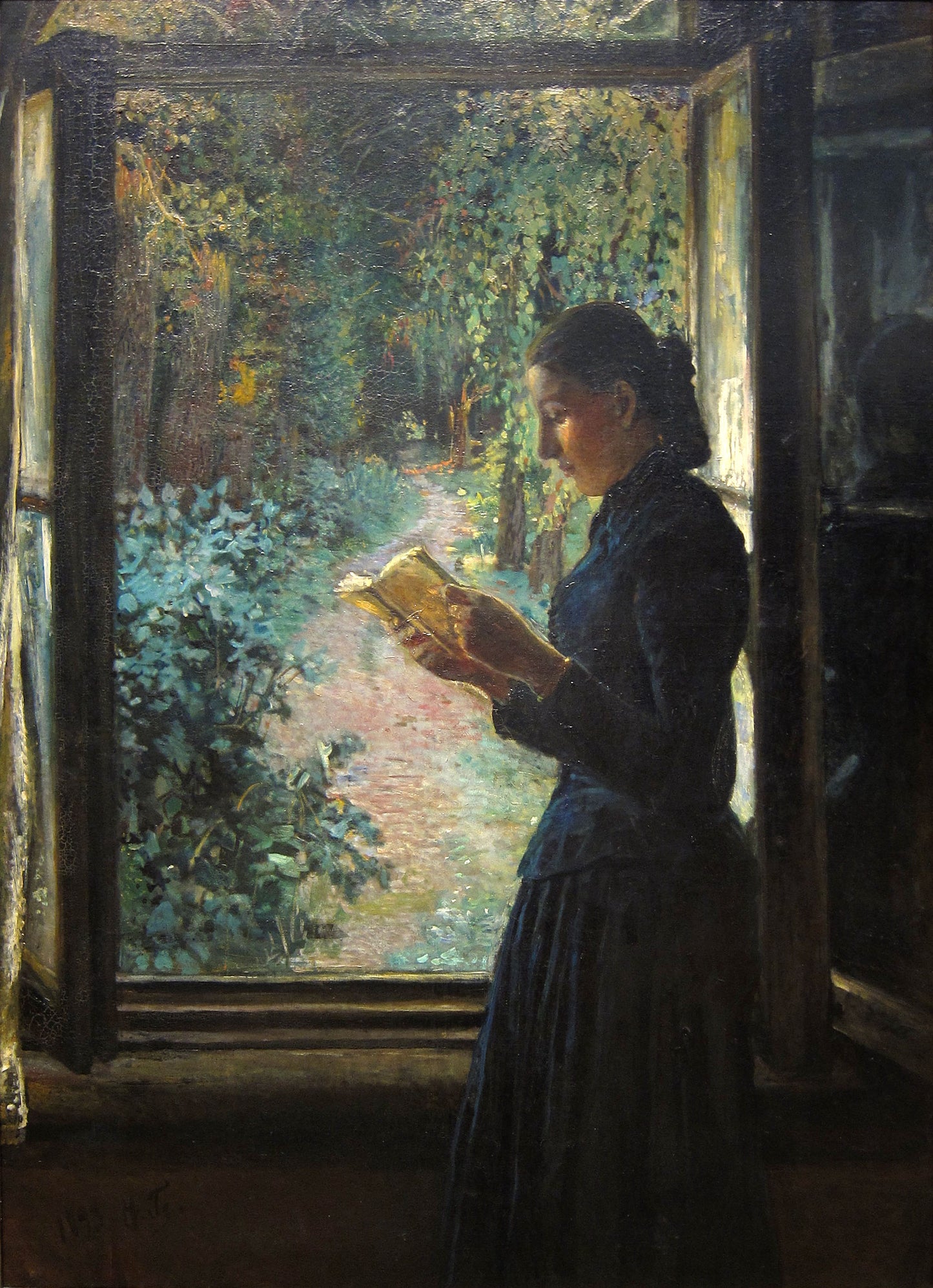 Portrait of N.I. Petrunkevich, vintage artwork by Nikolai Nikolaevich Ge, 12x8" (A4) Poster