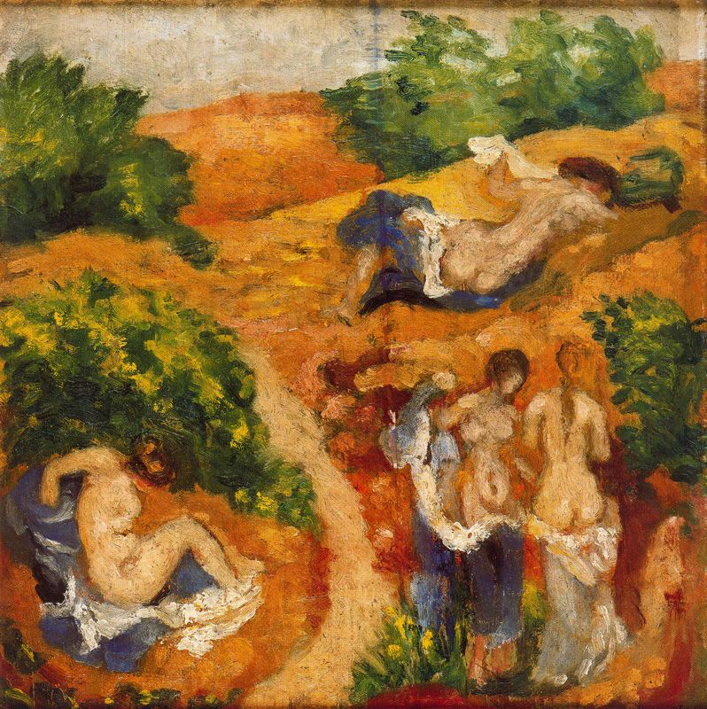 Four Nudes in a Landscape by Aristide Maillol,A3(16x12")Poster