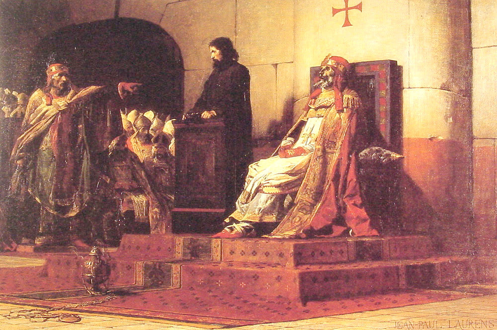 Pope Formosus and Stephen VII, vintage artwork by Jean-Paul Laurens, 12x8" (A4) Poster