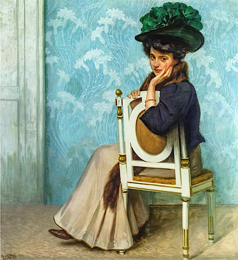 An Alluring Pose by Heinrich Hellhoff,A3(16x12")Poster