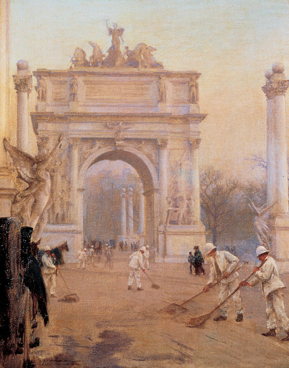 Early Morning, Madison Square, vintage artwork by Charles Courtney Curran, 12x8" (A4) Poster