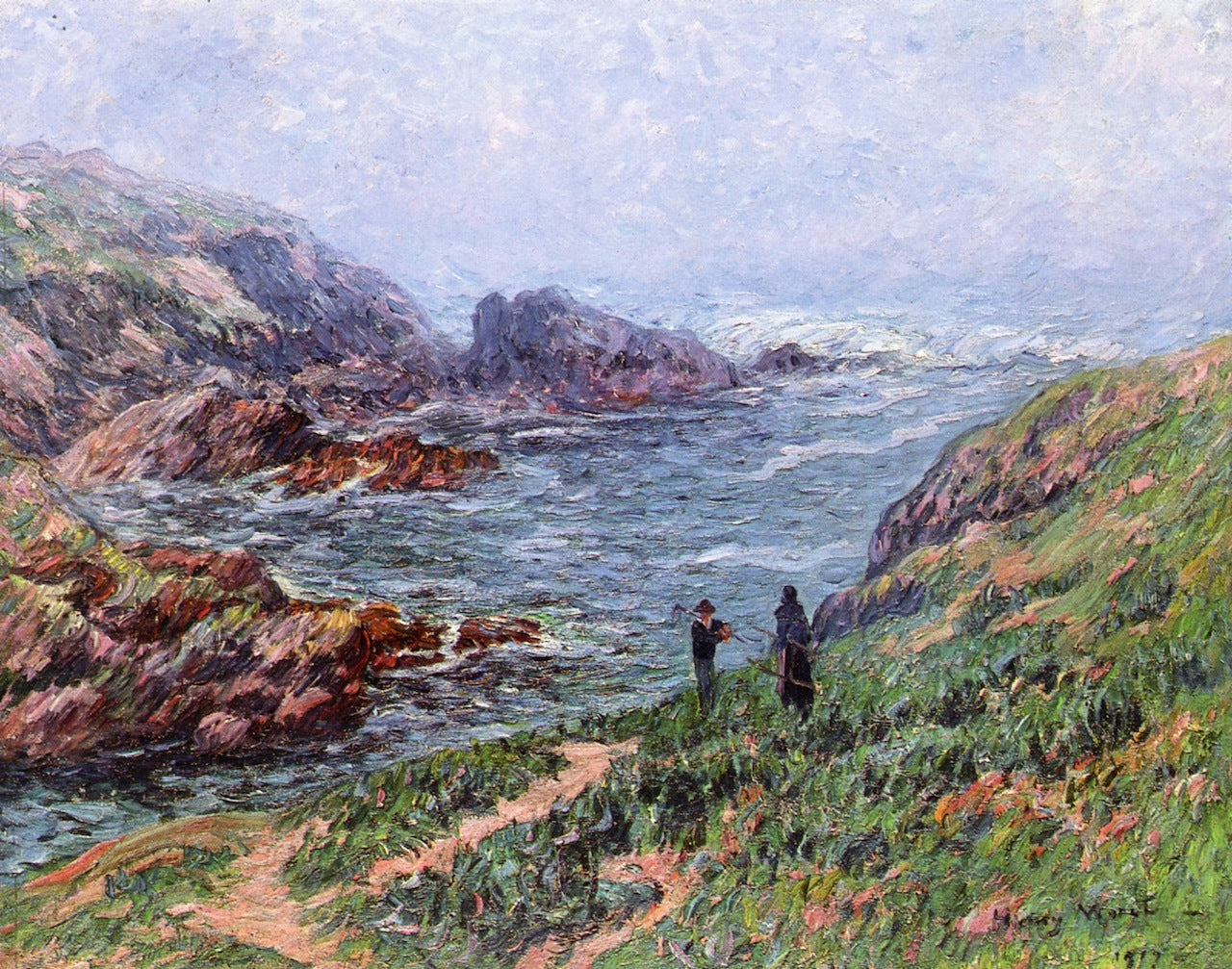 Foggy Weather, Brittany, vintage artwork by Henry Moret, 12x8" (A4) Poster