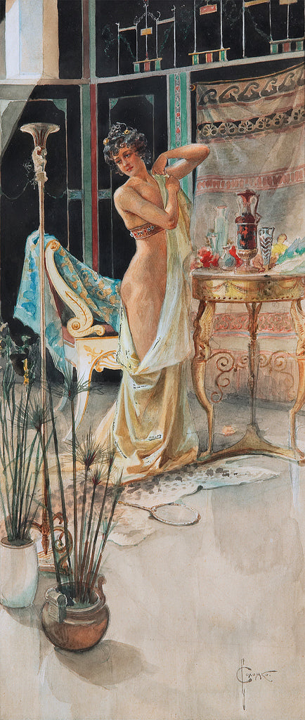 Woman in Boudoir, vintage artwork by Sergei Solomko, 12x8" (A4) Poster