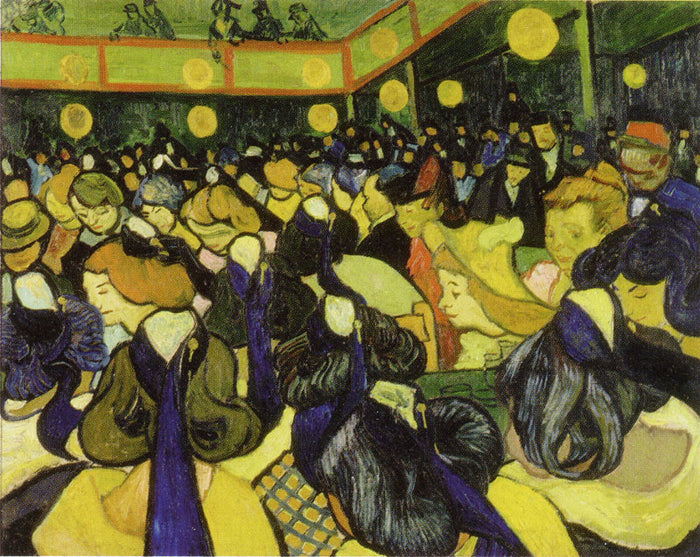 Dance Hall in Arles, vintage artwork by Vincent van Gogh, 12x8