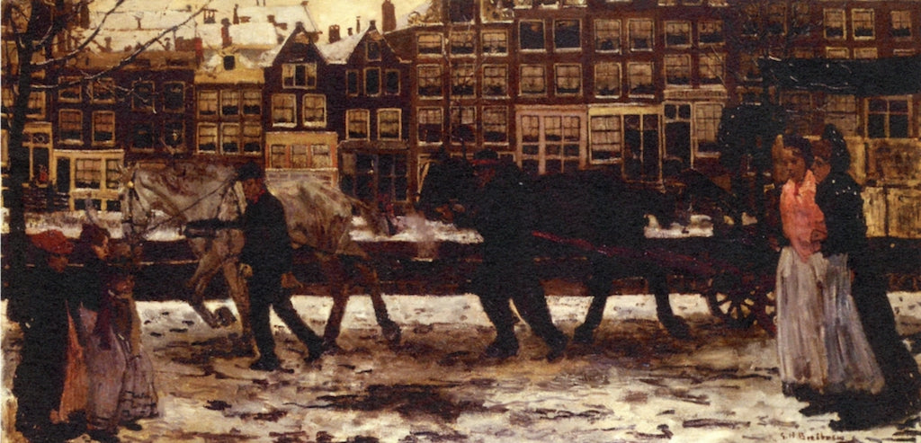 The Lauriergracht in Winter by George Hendrik Breitner,A3(16x12")Poster