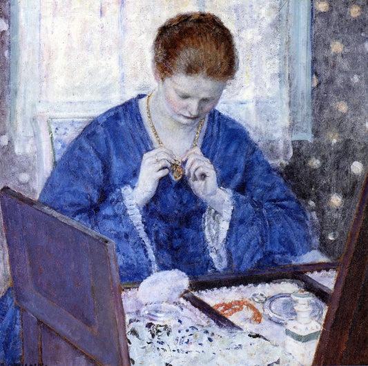 The Gold Locket, vintage artwork by Frederick Carl Frieseke, 12x8" (A4) Poster
