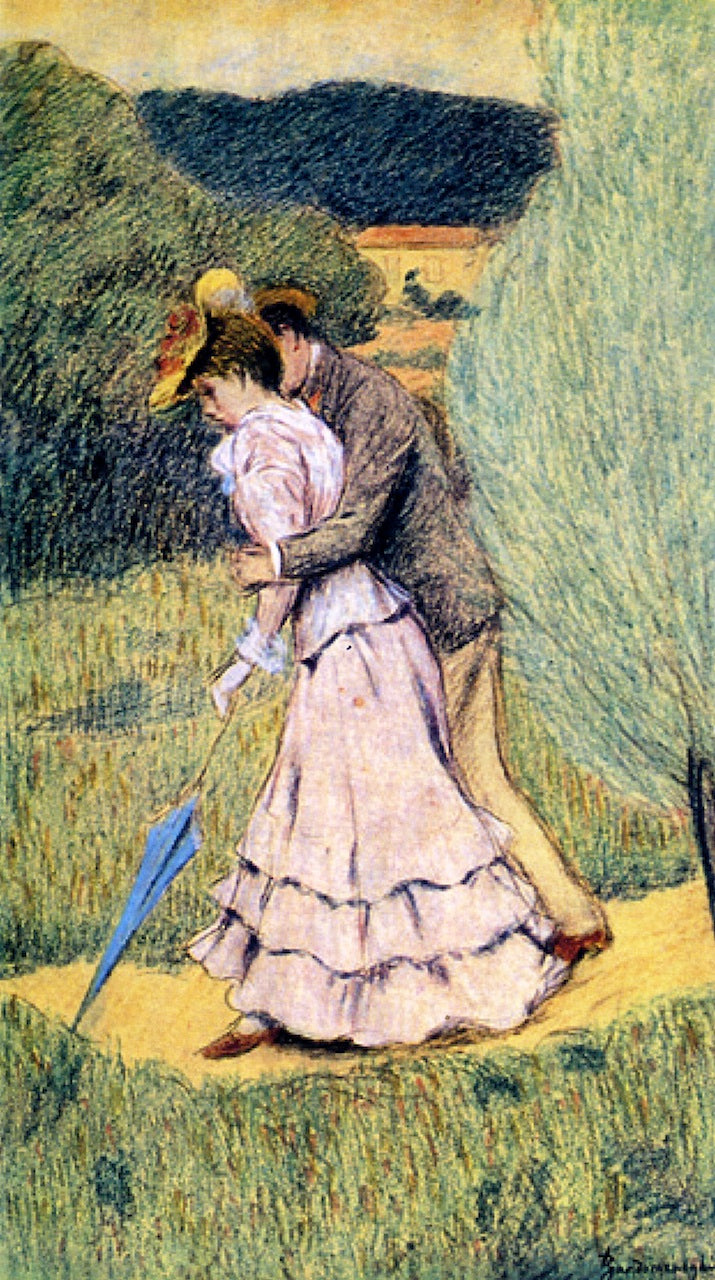 The Boyfriend, vintage artwork by Federico Zandomeneghi, 12x8" (A4) Poster