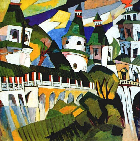 Churches, vintage artwork by Aristarkh Lentulov, 12x8" (A4) Poster