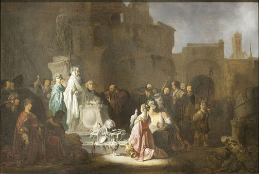 St. Paul and St. Barnabus at Lystra, vintage artwork by Willem de Poorter, 12x8" (A4) Poster