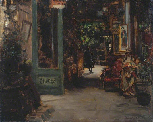 Old Curiosity Shop, Dieppe, vintage artwork by Bernard Sickert, 12x8" (A4) Poster